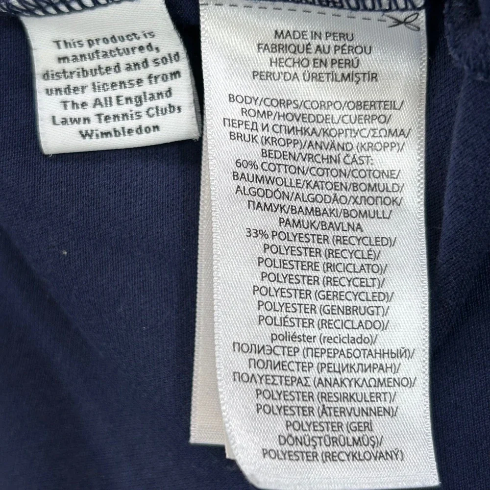 Polo Ralph Lauren Wimbledon Tennis Polo Shirt Navy Blue Womens Large Pony Logo - Picture 5 of 8